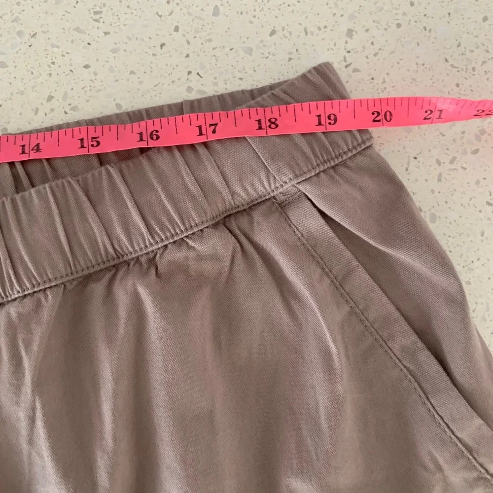 Pact XXL Organic Cotton Stretch Straight‎ Pants Taupe Elastic Waist Drawstring